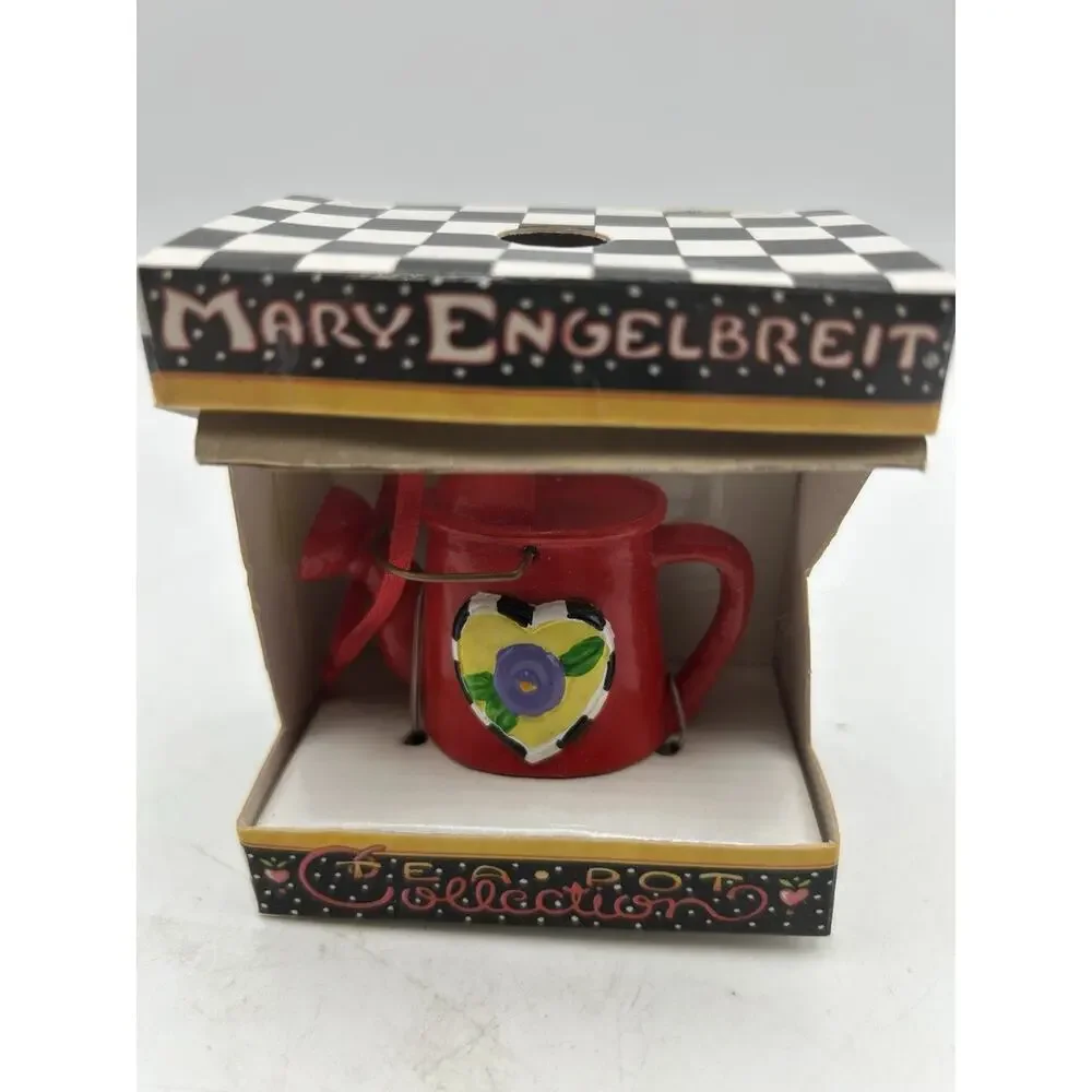 Mary Engelbreit Collection Red Watering Can Purple Flower In Heart In Package